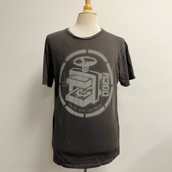 Obey brown Print and Destroy t shit Short sleeve L - Picture 1 of 4
